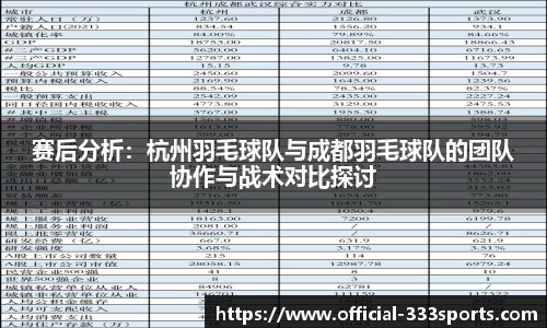 赛后分析：杭州羽毛球队与成都羽毛球队的团队协作与战术对比探讨